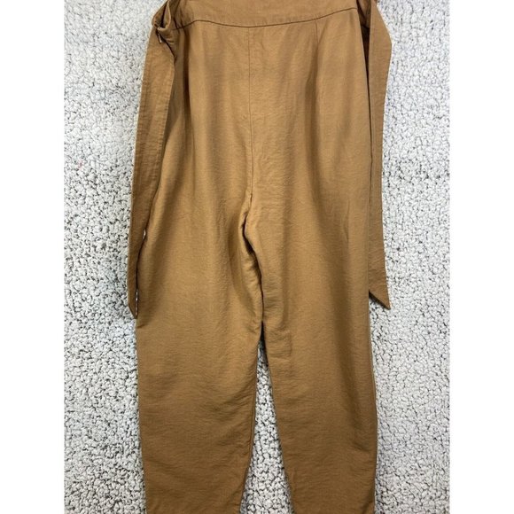 Leith brown pants with pockets belted  zipper side close women's size XL - Picture 7 of 11